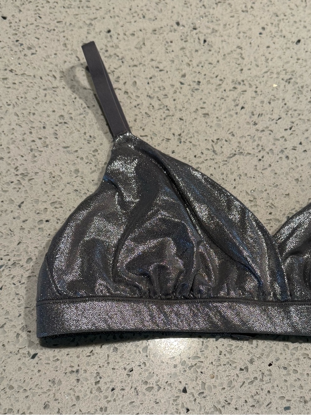 Skims Crossover Bralette Metallic Silver Triangle Limited Edition Small - Picture 4 of 7